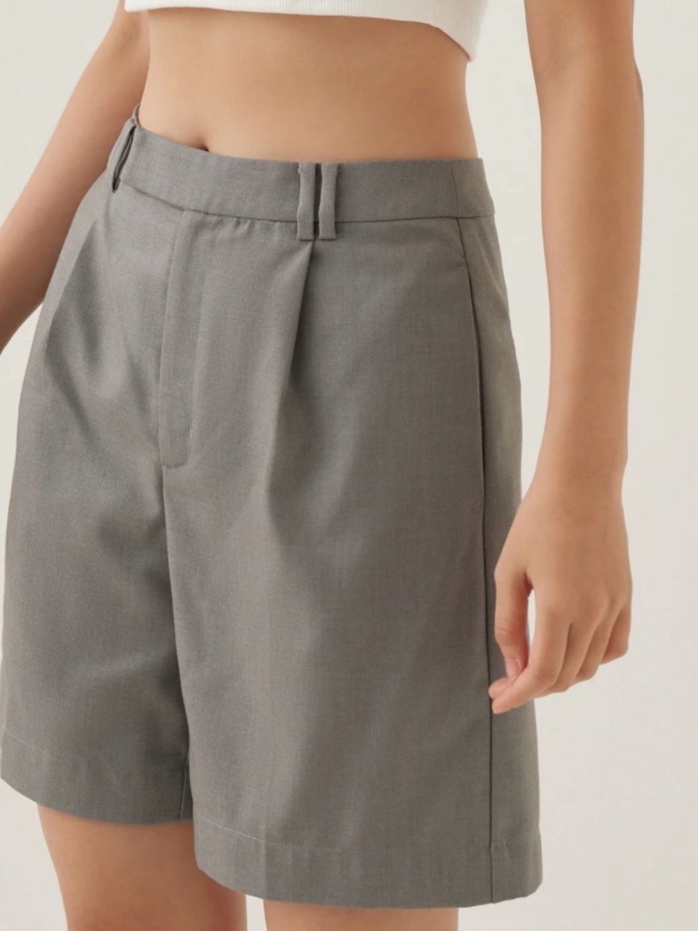 Love Bonito High-Rise Tailored Women's Gray Shorts